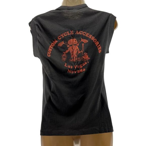 Vintage Miller Harley Davidson Ronald Reagan Sleeveless T Shirt Size Medium - Picture 7 of 7